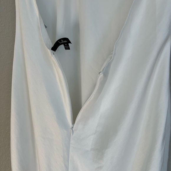 NWOT Beyond Classy White Satin Halter Midi Dress - Picture 4 of 5